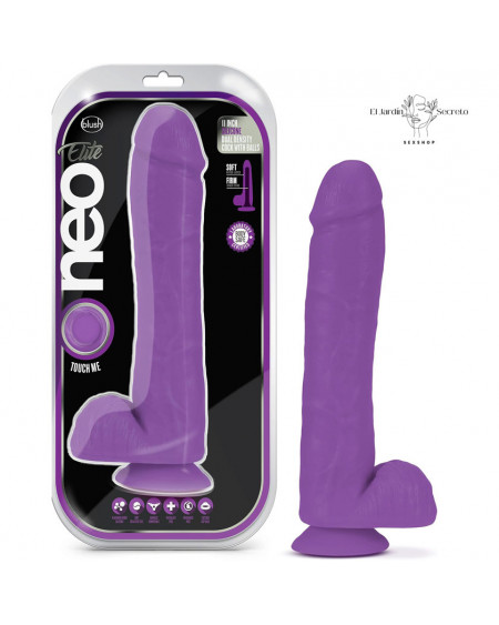 Dildo Consolador 29cm Silicon Dual Density Cock with Balls Purple Blush