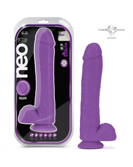Dildo Consolador 29cm Silicon Dual Density Cock with Balls Purple Blush