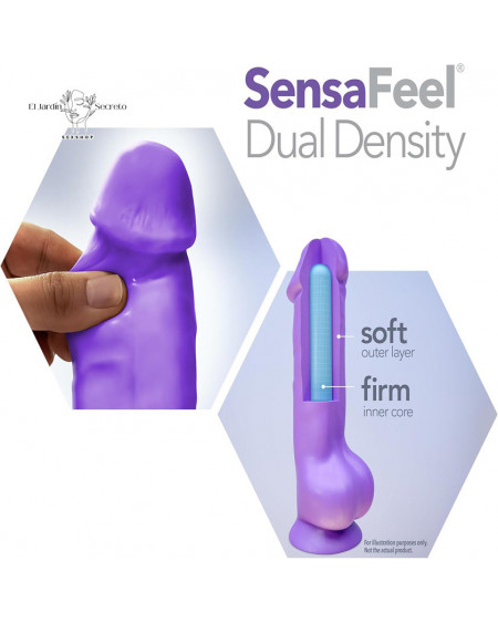 Dildo Consolador 29cm Silicon Dual Density Cock with Balls Purple Blush