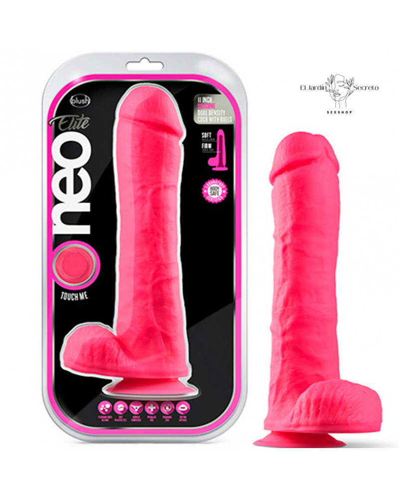 Dildo Consolador 29cm Silicon Dual Density Cock with Balls Pink Blush