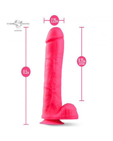 Dildo Consolador 29cm Silicon Dual Density Cock with Balls Pink Blush