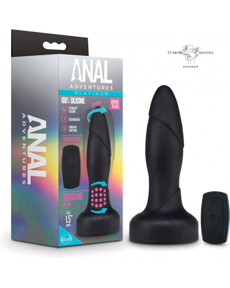 Plug Anal 15 cm con giro y Vibración Drive Plug Black Blush