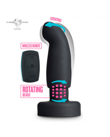 Plug Anal Curvo 15 cm con giro y Vibración Circuit Plug Black Blush