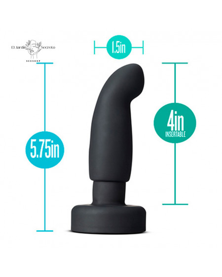 Plug Anal Curvo 15 cm con giro y Vibración Circuit Plug Black Blush