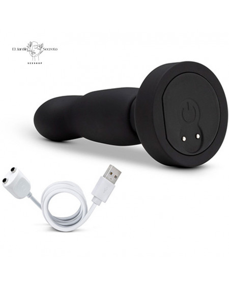 Plug Anal Curvo 15 cm con giro y Vibración Circuit Plug Black Blush