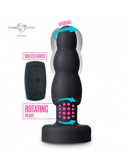 Plug Anal Bulbo 15 cm con giro y Vibración Propel Plug Black Blush