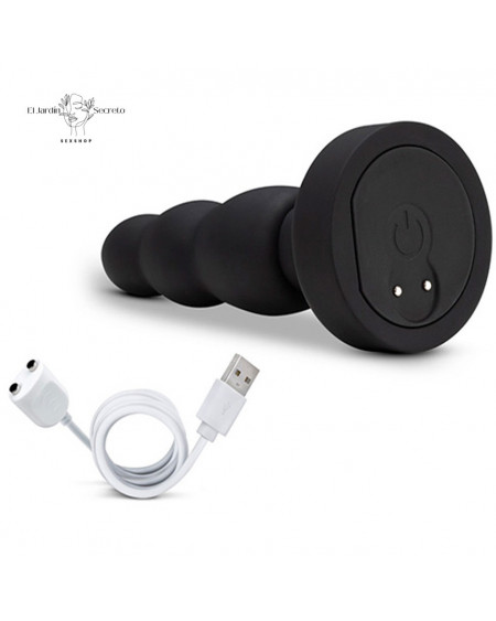 Plug Anal Bulbo 15 cm con giro y Vibración Propel Plug Black Blush