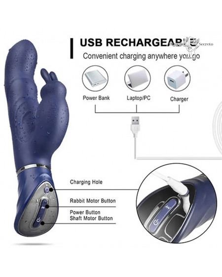 Vibrador conejito 25cm estimulador punto g y clítoris Ohpa Vibrator