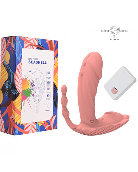 Vibrador Realista triple Punto G Clítoris y Vibrador Anal Raffish Seashell