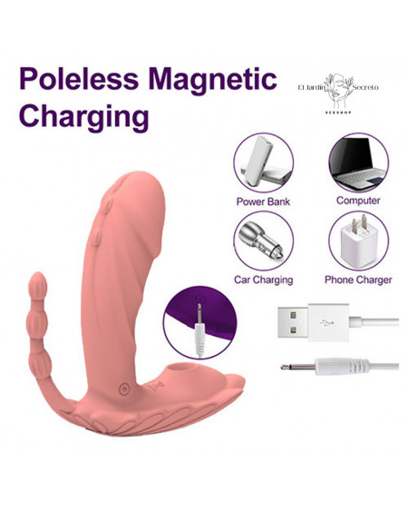 Vibrador Realista triple Punto G Clítoris y Vibrador Anal Raffish Seashell