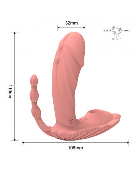 Vibrador Realista triple Punto G Clítoris y Vibrador Anal Raffish Seashell