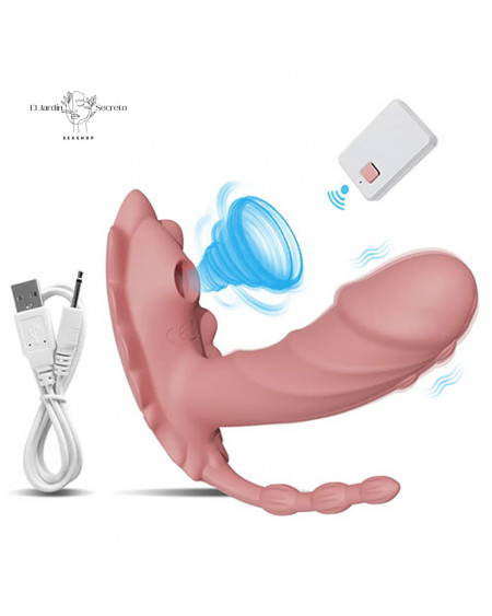 Vibrador Realista triple Punto G Clítoris y Vibrador Anal Raffish Seashell